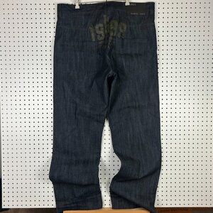 Rocawear Black Gothic Baggy Jeans 40x36 Hip Hop Logo 90s Streetwear Skater Denim